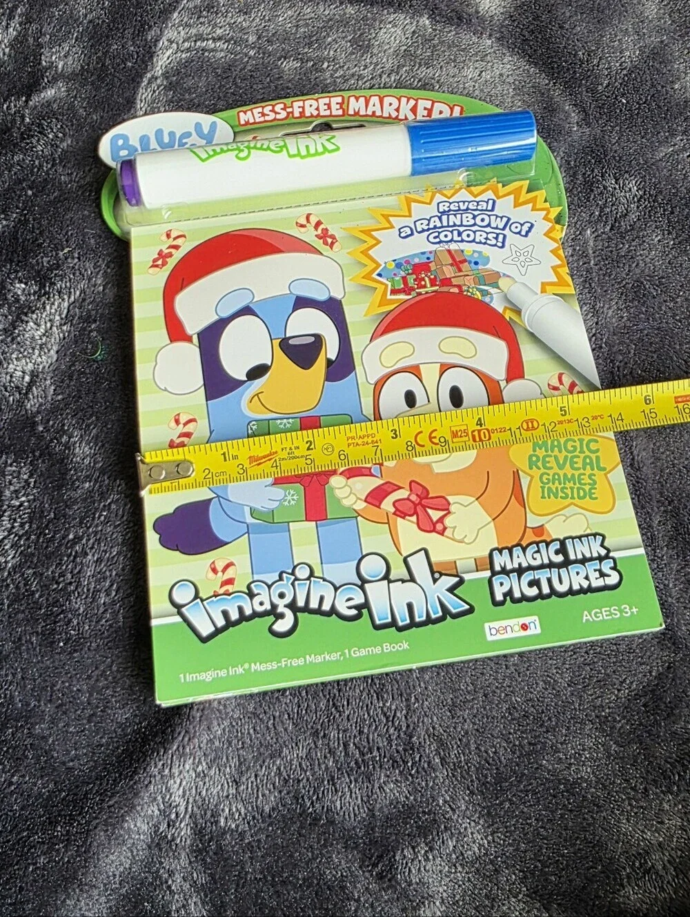New Christmas Bluey Imagine Ink Magic Reveal Game Book w Mess-Free Marker set